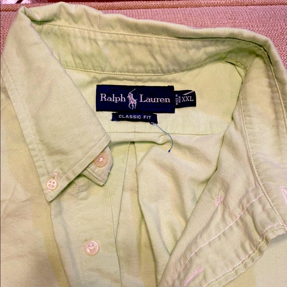 Men’s button down short sleeve mint green oxford